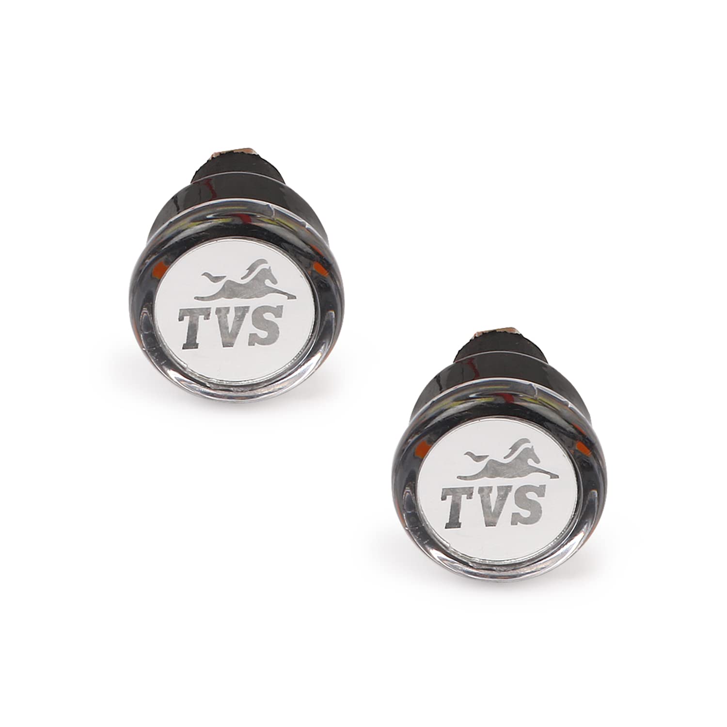 Grandbiker Crystal Handle Bar Light Side Weights Handle Grip End Indicator Light For All TVS Universal Bikes (Green & White)