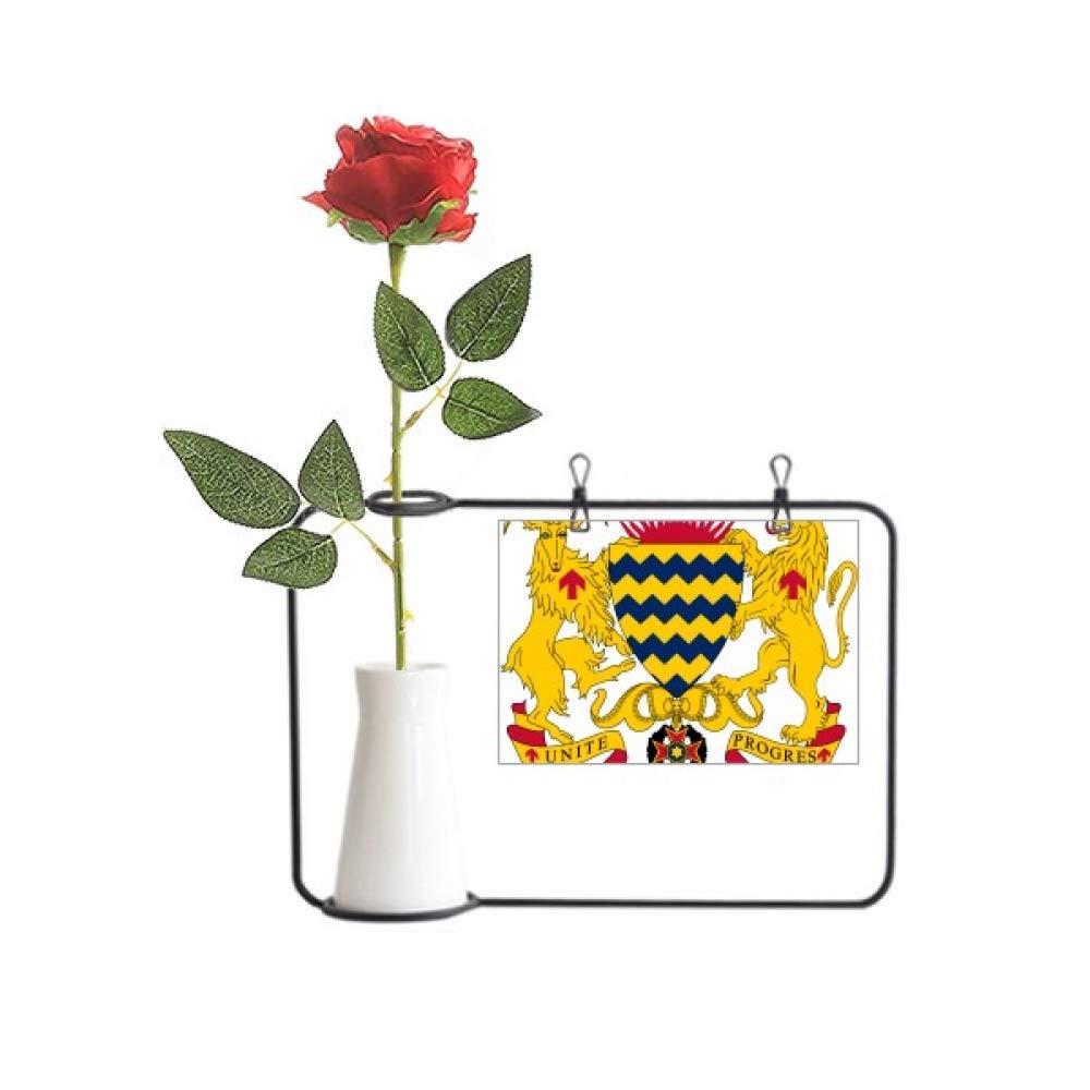 Fleurs artificielles à suspendre décoratives avec vase mural emblème Tchad