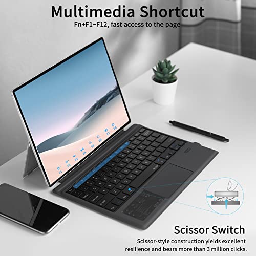 Rapoo Xk200 Bluetooth Microsoft Surface Pro 7+/Pro 7/Pro 6/Surface Pro 5 (Pro 2017)/Pro 4 12.3 Inch Tablet/Surface Pro 3 2014 Keyboard Case With Trackpad - Detachable Wireless Keyboard Type Cover #TOP4