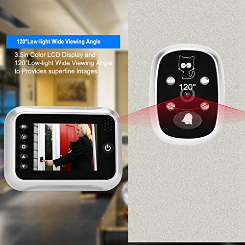 Deurbelviewer, 3,5 inch LCD digitale deurbel met 120 ° brede kijkhoek bij weinig licht, 1-32G geheugenkaart, deurviewer… - Image 4