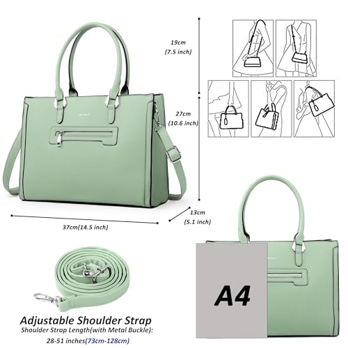 Image of TANTOMI Structured Satchel Purses for Women, Medium Vegan Leather Top Handle Handbag with Pockets, Classy Work Bag for Ladies