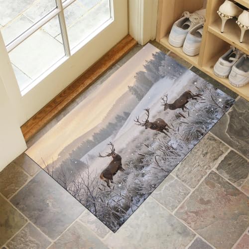 Paillasson d'entrée absorbant cerf gris clair 60x90 cm - 2