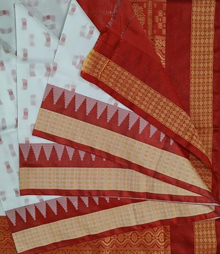 Image of NEW COLLECTION Women's Odisha Handloom Sambalpuri Pata Saree Temple Border Pasapalli Bomkai Buti Boyanika Design Saree Banarasi Soft Papa Silk Simple Ethnic Orissa Sari with Blouse Piece