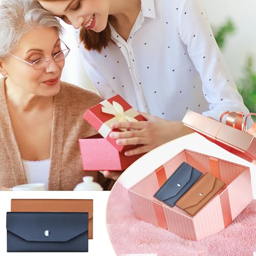 2 Pieces Cash Wallet, Money Holder for Budgeting, PU Leather Wallet With Cash Envelope Labels, Reusable for Check Billing, Blue/Brown by Actacve - Image 7