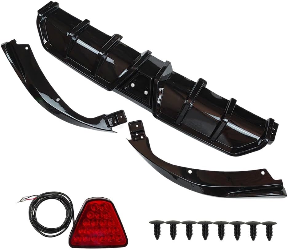 DIffuser Kit W/LED Light Replacement for 2016-2021 Honda Civic Sedan Gloss Black