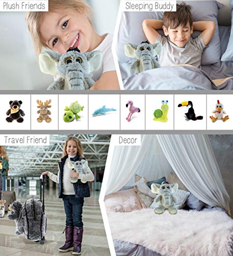 Dollibu Plush Elephant Stuffed Animal - Soft Fur Huggable Grey Elephant, Adorable Playtime Zoo Elephant Plush, Cute Wildlife Safari Cuddle Gift, Super Soft Animal Toy For Kids And Adults - 9 Inch #TOP3