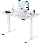 FLEXISPOT Pro 3 Stages Dual Motor Electric Standing Desk - 60x24 Inches Whole-Piece Height-Adjustable Sit-Stand Desk (White Frame & White Desktop)