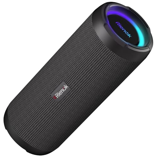 RIENOK Enceinte Portable Bluetooth, 40W Enceinte Puissante, Haut Parleur Bluetooth 5.3, 30H, IPX7, Port AUX et TF Carte, pour Fêtes Soirées Voyage...