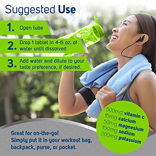 Trace Minerals | Max Hydrate Immunity | High Performance Electrolyte Fizzing, Immune Support | Magnesium, Sodium, Potassium, Vitamin C Non Gmo | Lemon Lime | 8 Tubes Of 10 Tablets #TOP3