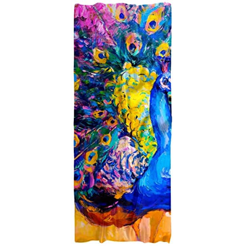 Écharpe légère femme avec motif paon multicolore écharpe automne hiver