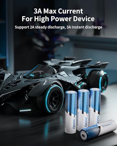 Image of 16 Pack Rechargeable AA and AAA Lithium Batteries with Charger