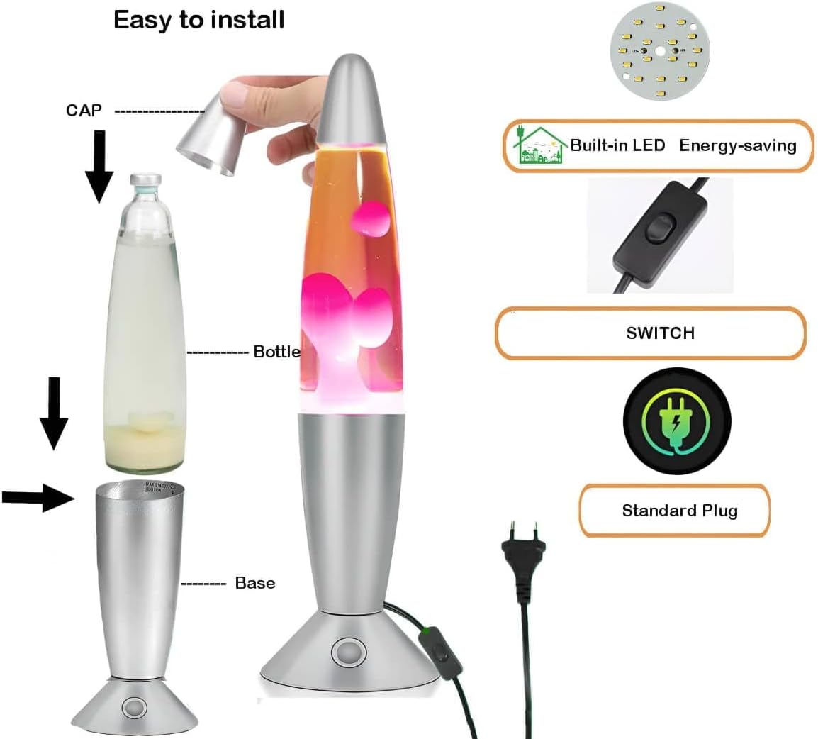 Liquid Motion Lamp with Remote 17 Colors Changing, 13.5 Inch Magma Motion Lamp for Home Decor, Bedroom, Office (Silver)