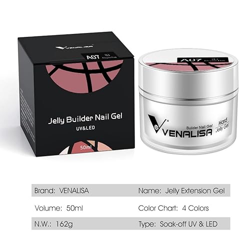 Miniatura 8 de Venalisa Builder - Gel de uñas de 1.7 fl oz, gel duro rosa nude para extensión de uñas, manicura de poligel