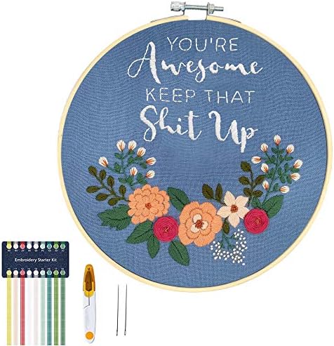 Mothers Day Gifts for Mom from Daughter Son - Embroidery Kit for Beginners - Embroidery Starter Kit Craft Kit Cross Stitch Kit - Birthday Gift for Women, Best Friend, Daughter, Mom, Coworker