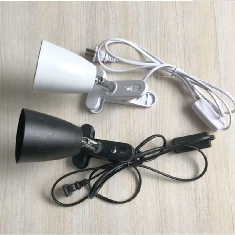 Universal Variable Direction E27 Lamp Base Plant Growth Lamp Holder with Clip for Reptile heating Lighting - (Color: White)