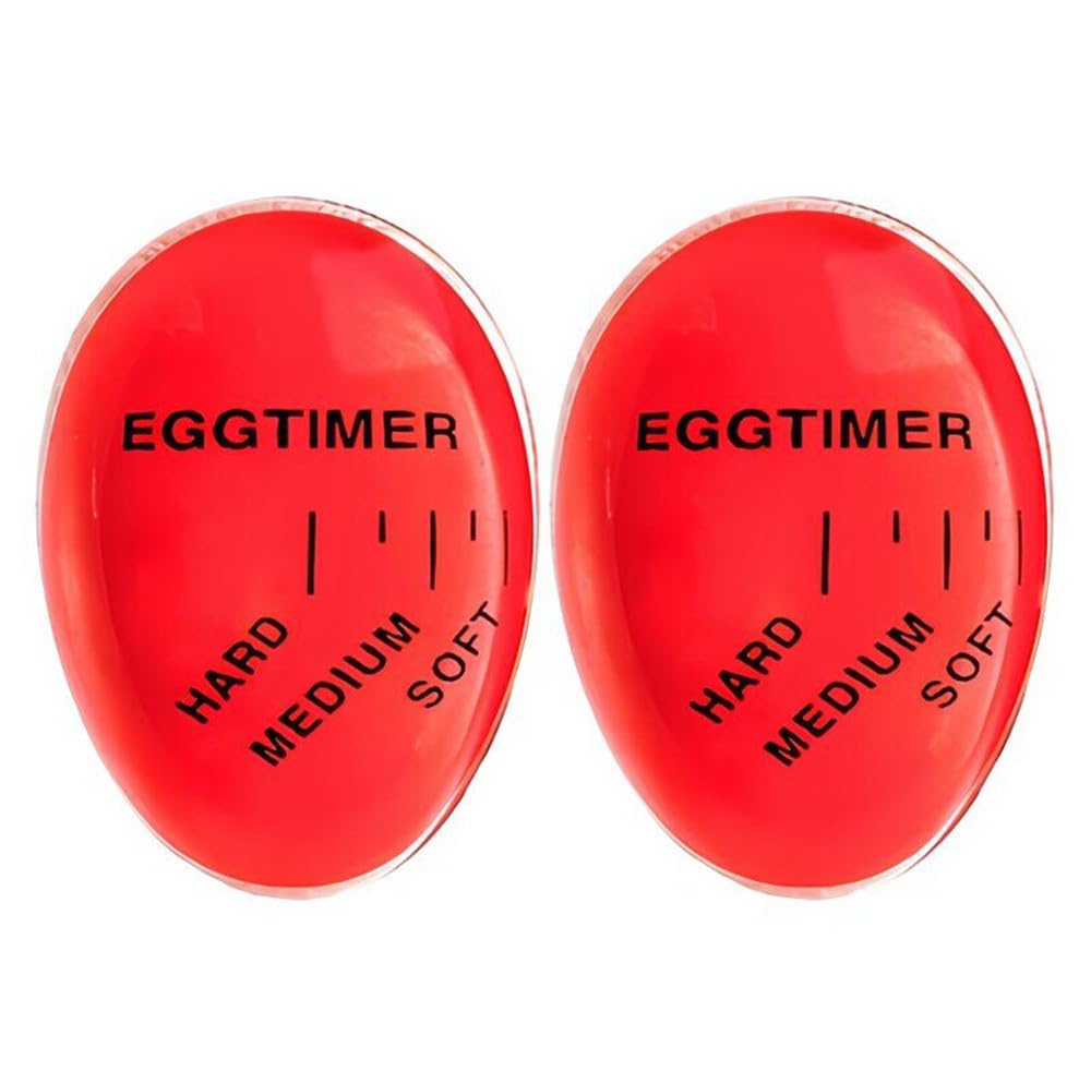 2 Pack Egg Timer Soft Hard Boiled Egg Timer That Changes Color When Done - Reusable Perfect Egg Timer