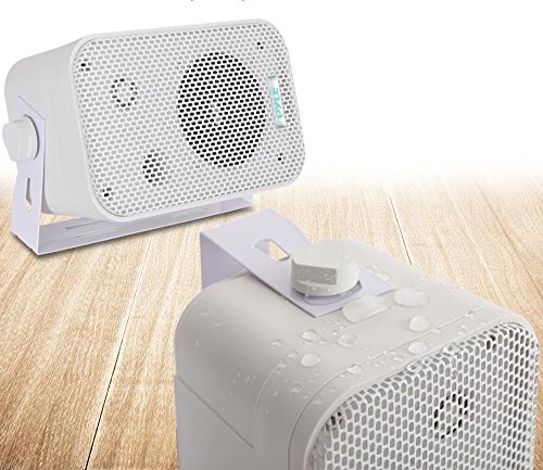 Pyle 2Pc Outdoor Weatherproof -Speaker System - 3.5 Inch Dual Waterproof Wall Or Ceiling Mounted -Speakers Heavy Duty -Grill, Universal Mount - For Pool, Patio Or Indoor Use - Pyle Azpdwr30W (White) #TOP1