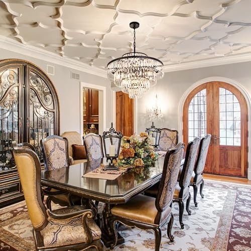 Wellmet Crystal Chandelier, Modern Vintage Pendant Light, 5-Tier Black Luxury Crystal Chandelier for Living Room, Dining Room, Entryway, Hallway, Corridor, Bedroom, 24'' by Wellmet - Image 6