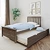 Max Lily Twin Bed Wood Bed Frame with Headboard For Kids with Trundle Slatted Clay