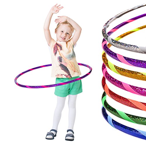 hoopomania Glamour Hula Hoop Reifen Aro de Gimnasia para niños, Infantil, Color Rosa Brillante, Ø80cm Cover