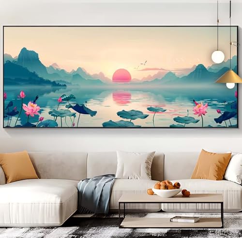 Diamond Painting lotus 60x130cm : kit complet broderie diamant grand format