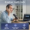 TONOR Dynamic Podcast Microphone for Studio, Cardioid XLR/USB Mic, AI Noise Cancellation, Tap Mute, 3.5mm Headphone Jack for Monitoring, Volume Control, Microfono with Desktop Stand, Black, TD510 AIR #1