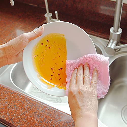 8 Pack Kitchen Towels, Bamboo Fiber Dish Cloths No Detergents Needed Dish Rags Magically Removes Oil & Dirt Without Detergent, Super Absorbent Nonstick Oil Washable Fast Drying 10.4Inch X 10.4Inch #TOP1