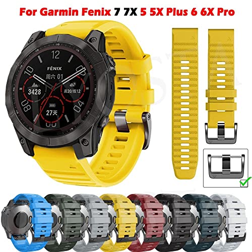 Correa de ajuste rápido de 26mm para Garmin Fenix 6X con acabados de alta resistencia 2