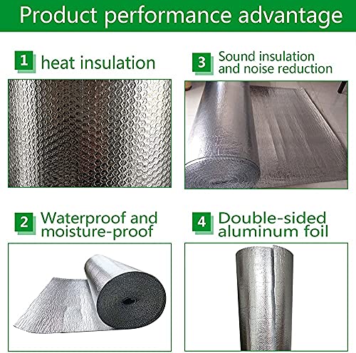 Aislamiento térmico de burbujas y aluminio para un hogar eficiente y confortable de 1m x 8m 6