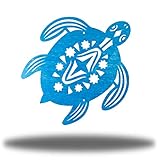Riverside Designs Coastal Baby Turtle Ocean Beach Metal Art Steel Wall Decor… (8', Teal)