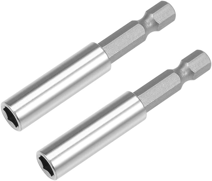 uxcell 2 Pcs 1/4 Inch Hex Shank by 2.36 Inch Magnetic Bit Holder Extension, Quick Release Screwdriver Drill Bit Power Tool