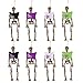 Gukasxi 8 esqueletos de Halloween, 4 colores, decoración de cráneo, cuerpo completo, realista, esqueleto humano, colgante de calavera, decoración de Halloween