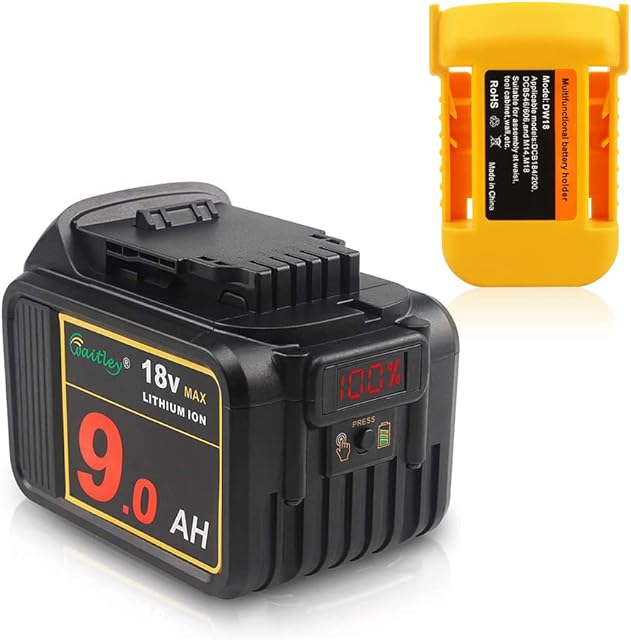 QUPERR DCB184 18V 9.0Ah XR Lithium Battery Compatible with_Dewal_t Tools, Replacement for DCB182 DCB200 DCB180 DCB181 DCB201, with XJ Connector for_Dewal_t Battery