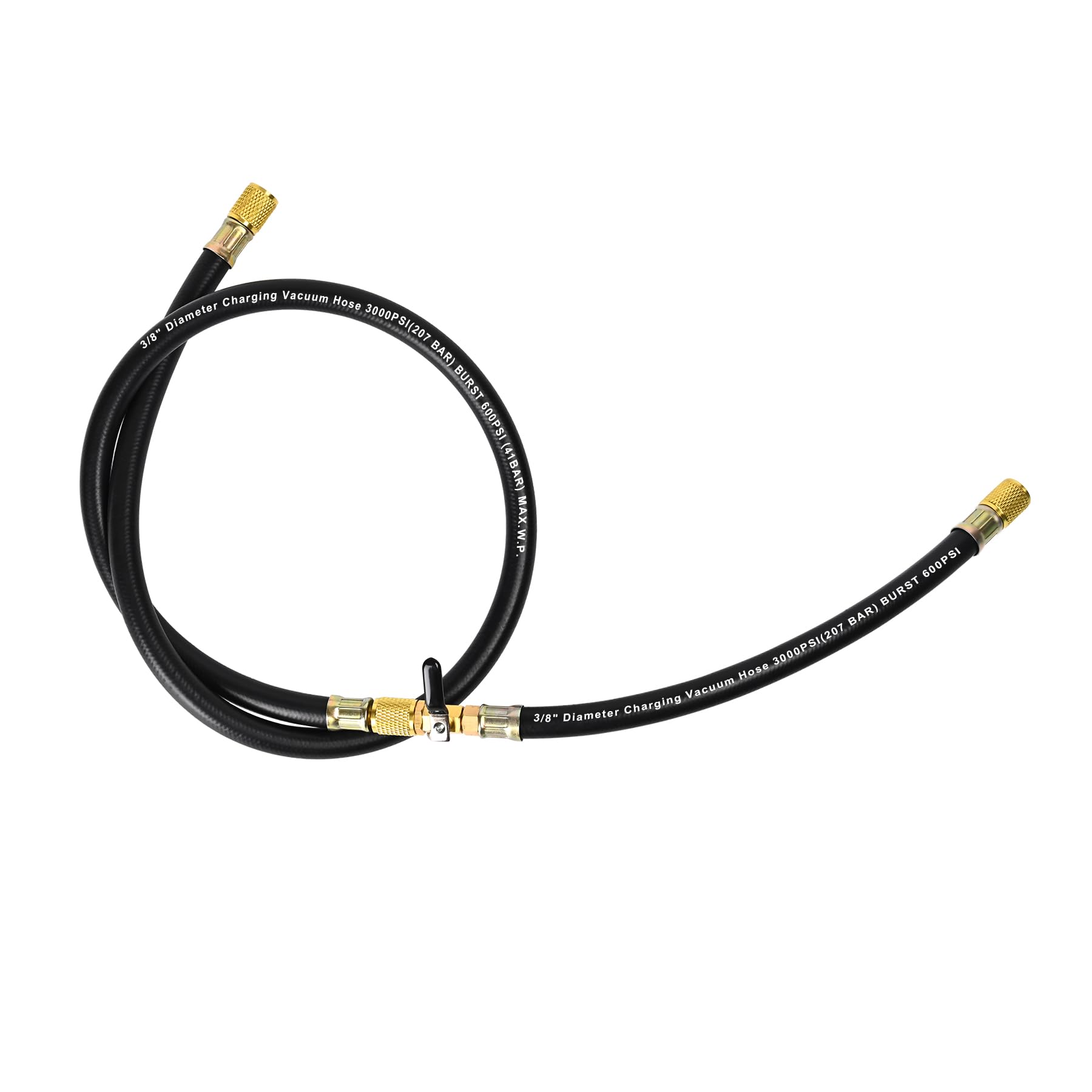 26060 Plus II 3/8" HVAC Vacuum Hose with Straight Fittings and Valve, 5FT