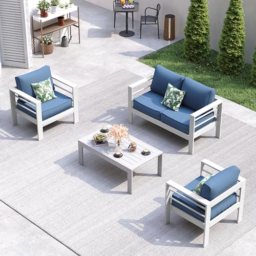 UDPATIO Aluminum Patio Furniture Set Oversize Outdoor Seating Set for Balcony(Include Waterproof Sofa Cover)