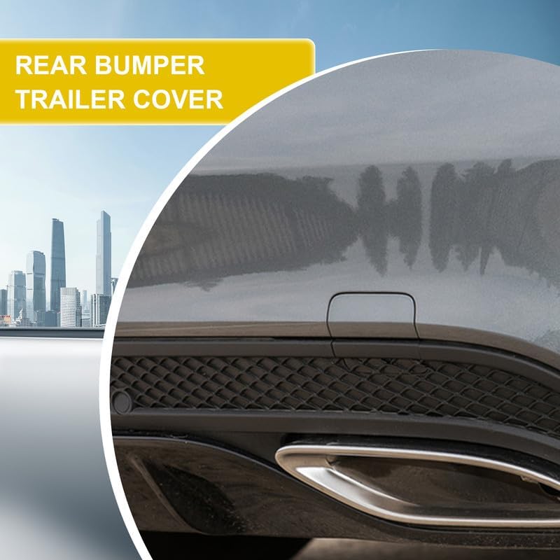 Car Rear Bumper Tow Hook Cover Compatible with Sports Mercedes Benz C-Class W205 C300 C400 C43AMG 2015 2016 2017 2018 Trailer Cover Cap 2058850256 2058850824 2058851224 Small Lid Towing Eye Cap Black