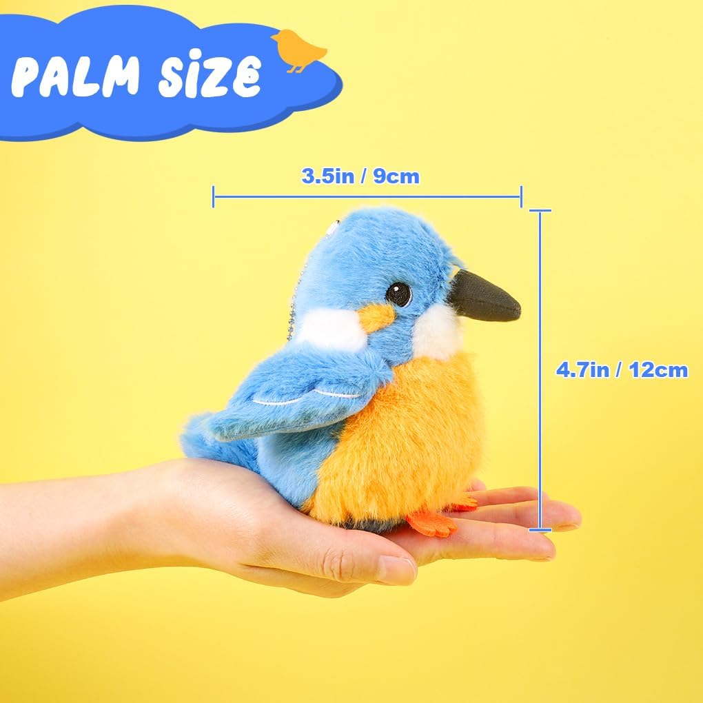 Niceup 4.5in Bird Small Stuffed Plush Animals Mallard Duck Cockatiel Kiwi Kingfisher Pheasant Sparrow Stuffies Cuddly Bead Bag Sensory Toy for Easter Basket Stuffer
