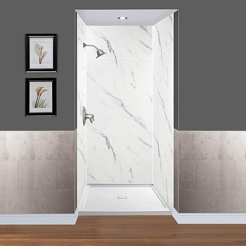 Miniatura 247 de Transolid EWKX483696-41 Expressions - Kit de pared de ducha de 6 paneles con extensión, 36 pulgadas de largo x 48 pulgadas de ancho x 96 pulgadas