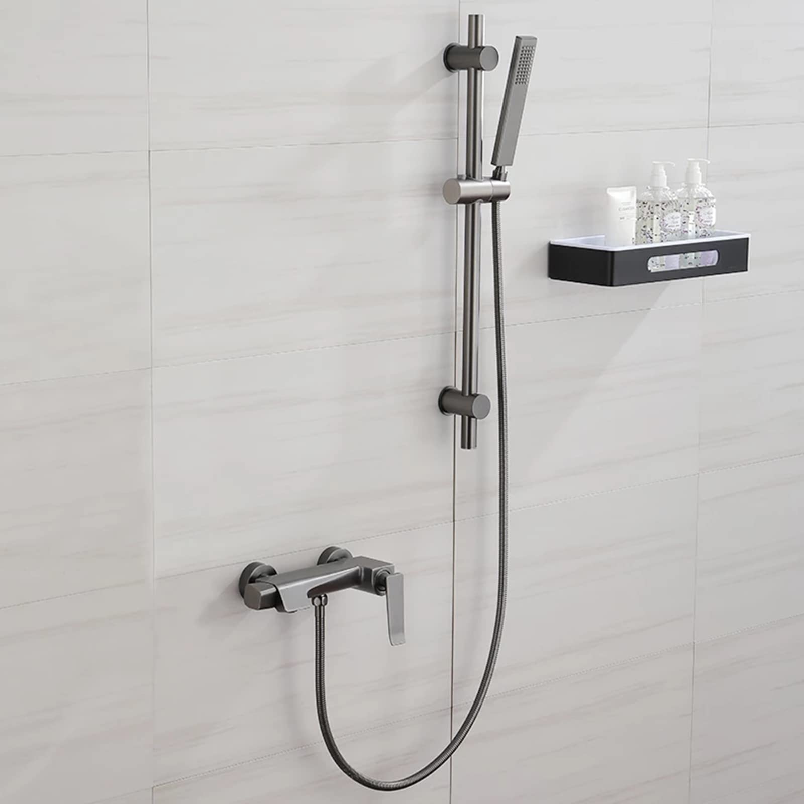 grifo de ducha, Grifo mezclador monomando for baño, color dorado, juego de ducha(Gun Grey)