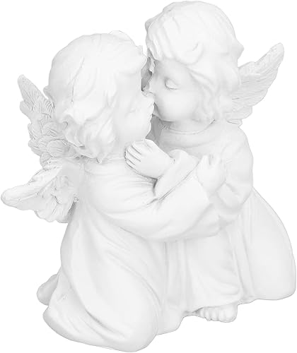 Miniatura 6 de Figuras de estatua de ángel besando, mini estatuas de querubines de resina, figuras de escritorio de ángel pequeño, decoraciones, adorable escultura