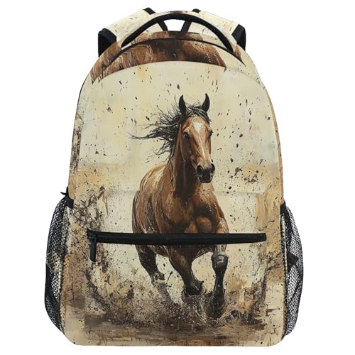 Wamika Mochila de cavalo para escola, unicórnio, meninas, meninos, mochila para crianças e adolescentes para crianças de 6 a 16 anos