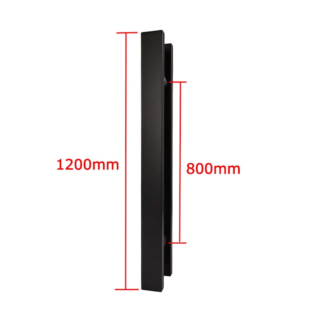 Maniglia per Porta Scorrevole per Porta del Fienile Maniglia per Porta in Vetro, Semplice Maniglia per Porta Push-Pull in Tubo Quadrato in Acciaio Inossidabile Nero/Maniglia per Porta in Leg