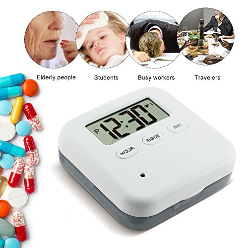 Anself Pillendoos digitale pillen pillendoos elektronische pil herinnering met timer 4 vakken - Image 4