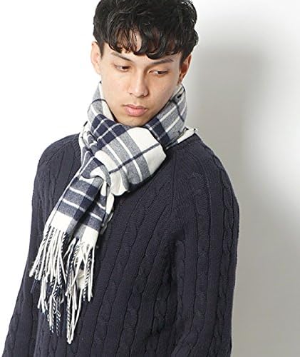Amazon シップス メンズ Ships Sd カシミヤ ホワイト ネイビー マフラー 大判 78ネイビー 1 Size ストール マフラー 通販