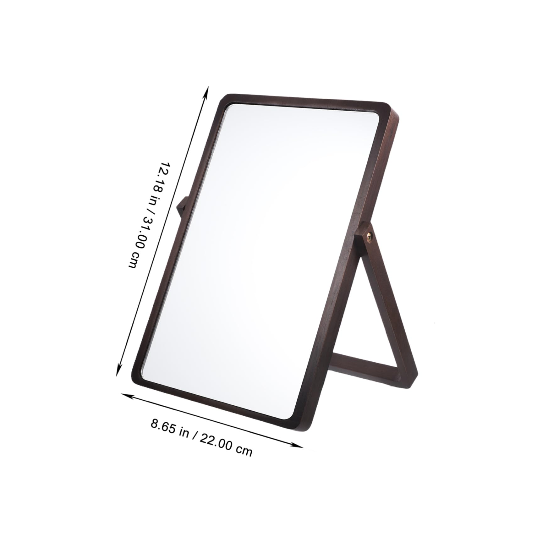 CALLARON Specchio Cosmetico Da Tavolo Pieghevole Legno Design Per Makeup Per Casa e Ufficio Pratico e Stabile Colore Noce