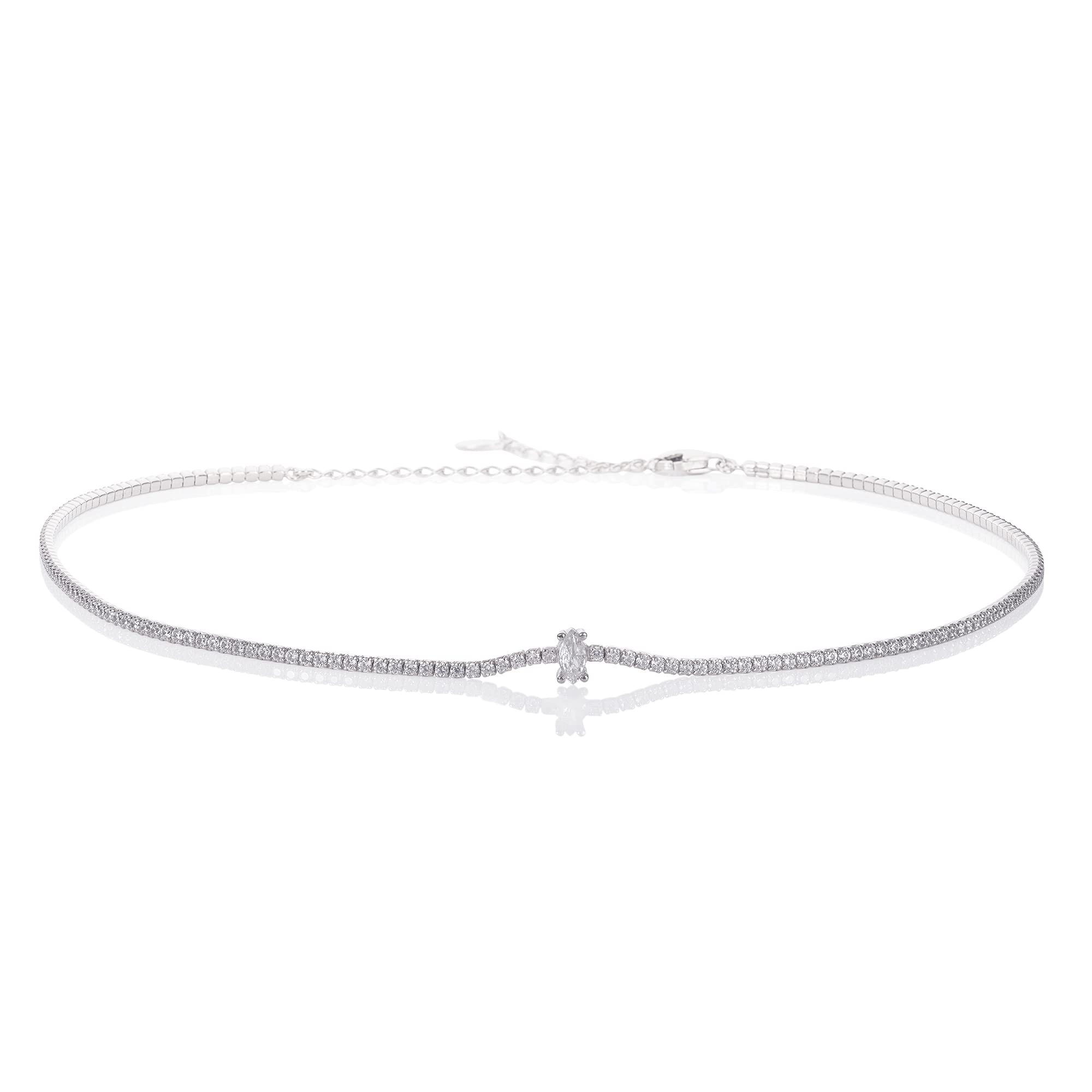 Collana girocollo in oro giallo e bianco e brillanti - Asta Gioielli e