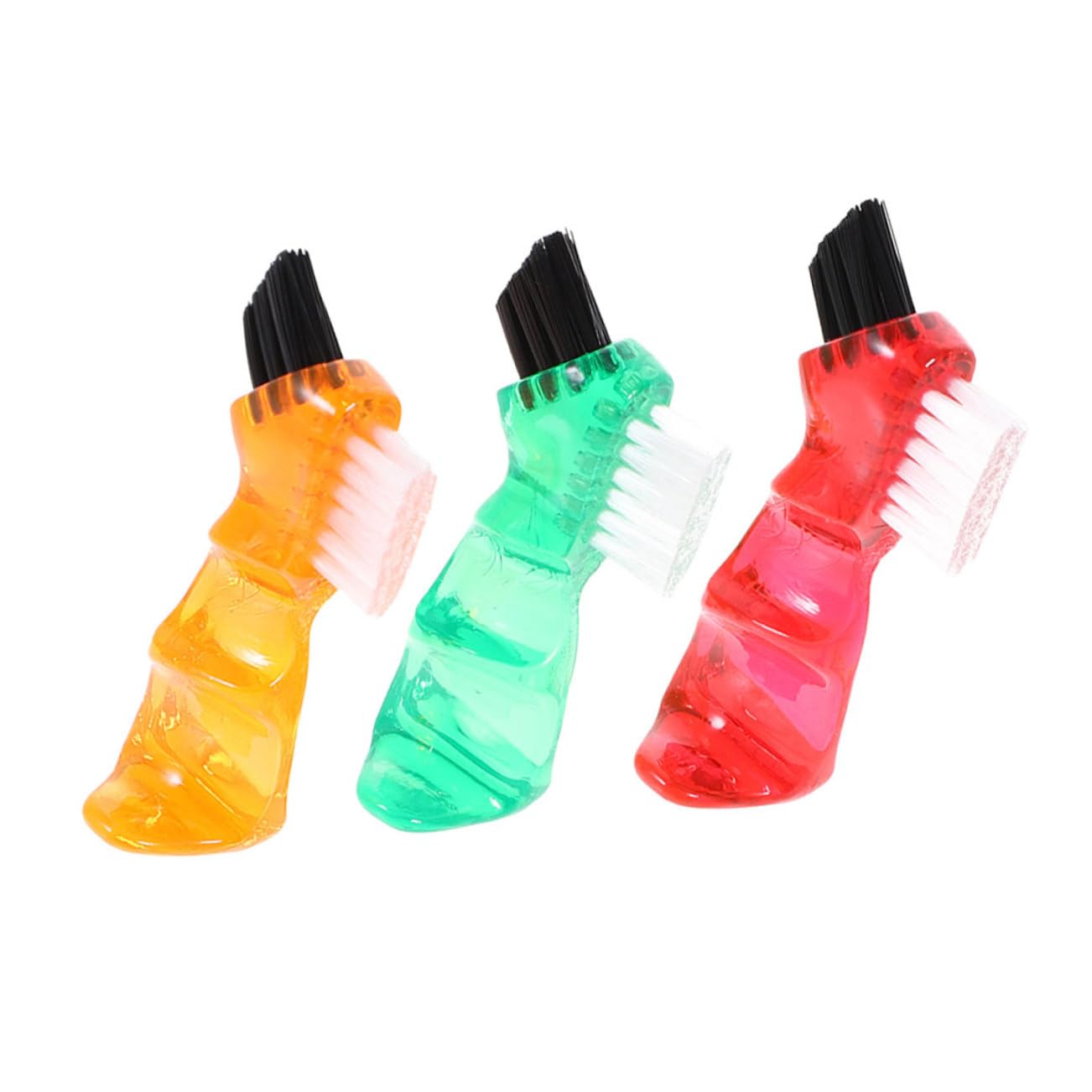 FRCOLOR Spazzolino in Plastico PP Mini 3 Pezzi per Pulizia Dentiera Doppia Faccia Pratico e Resistente e Portatile per Uso Quotidiano