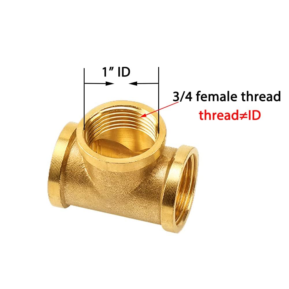 Joywayus 3PCS Brass Pipe Fittings 3/4