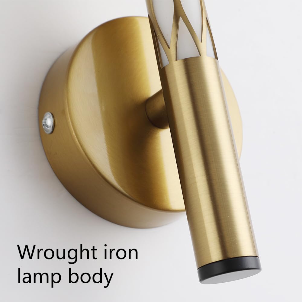 Nowoczesna lampa ścienna do wnętrz kreatywna złota taśma LED do sypialni salonu wejście długa rura 4W (wysokość : 30 cm)