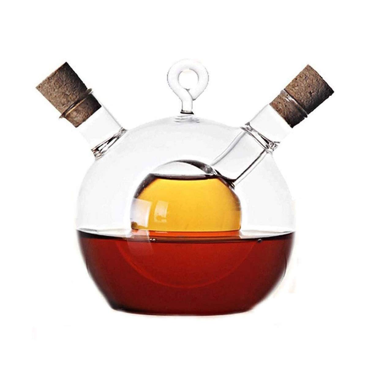 Dozownik octu i oleju szklanego i octu Cruet2 w 1 dozownik oliwy z oliwek i octu pojemnik na sos soy kontener kuchenny